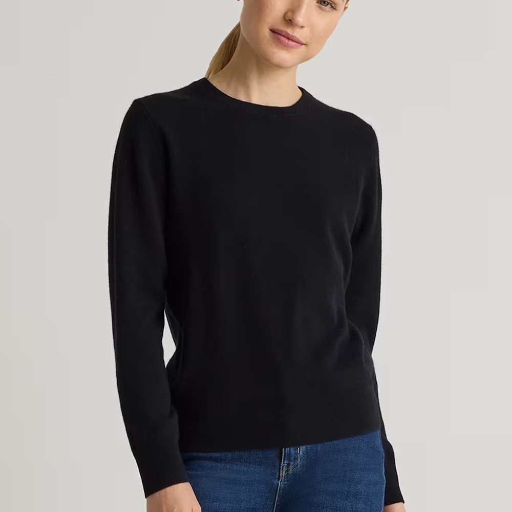 Quince Mongolian Cashmere Crewneck Sweater Black Small New With Tags